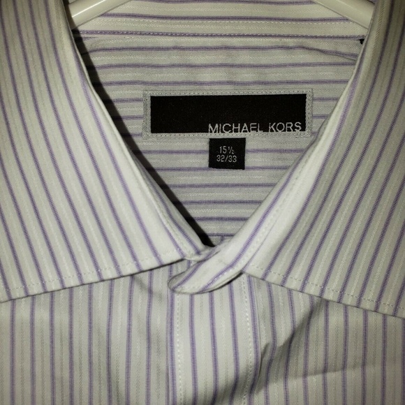 Michael Kors Men's Button Front Work Dress Shirt - Picture 2 of 8